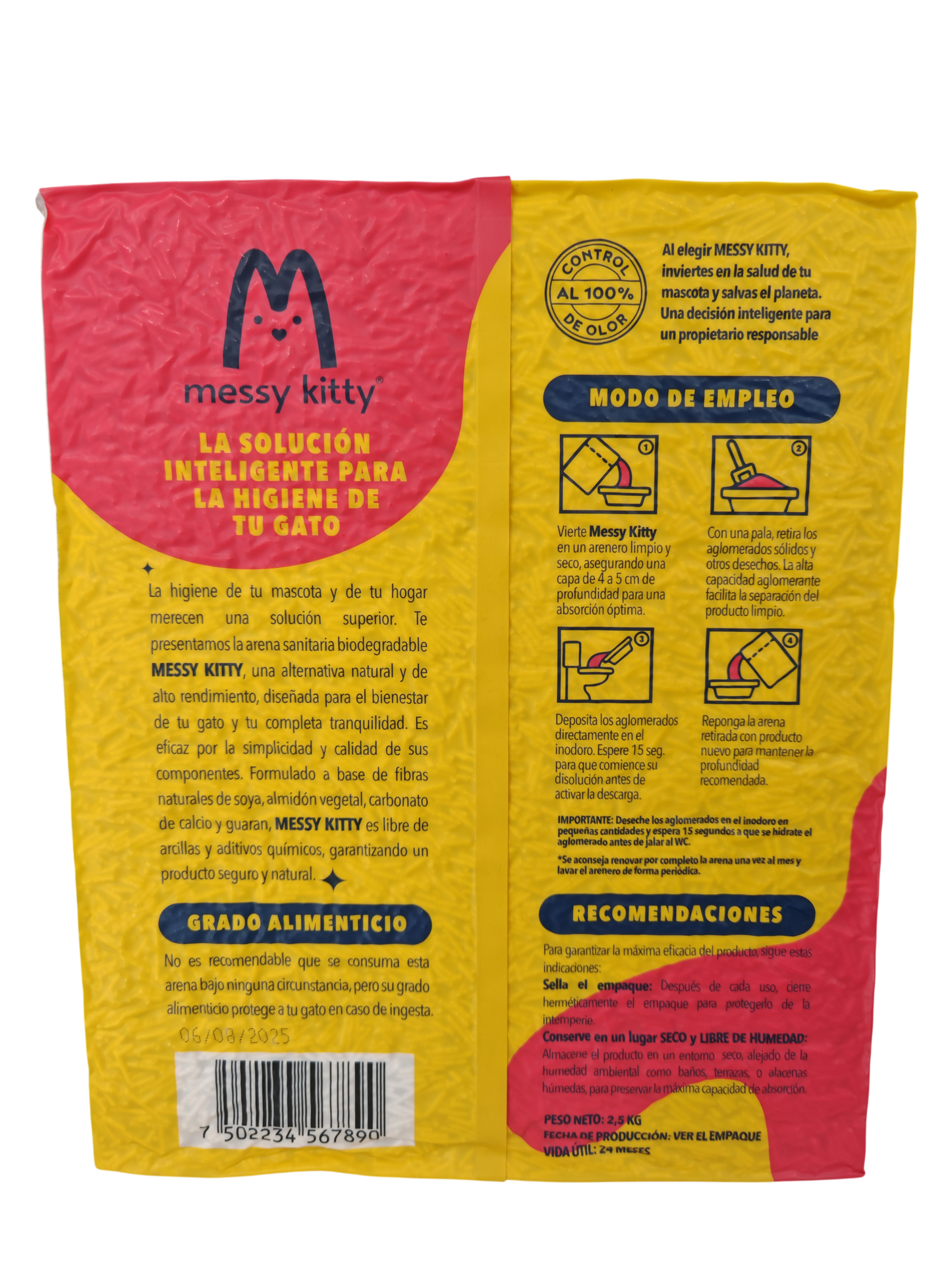 Arena para Gatos de Tofu Messy Kitty 2.5kg / /L - Messy Kitty